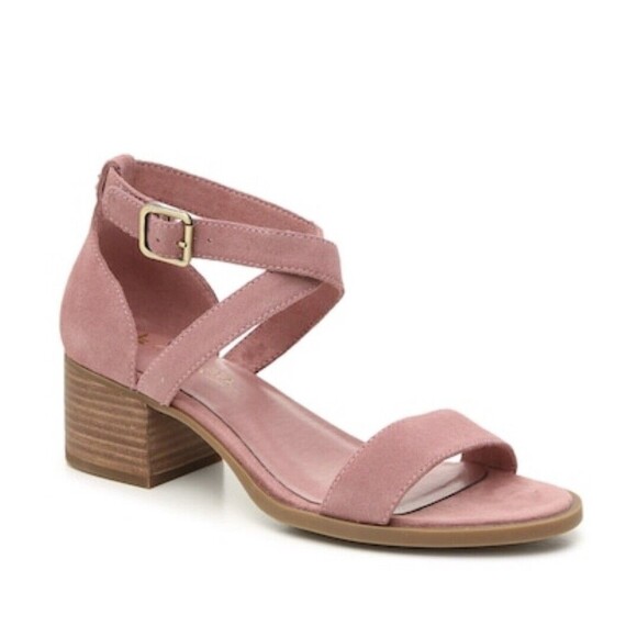 Koolaburra by UGG Pink Suede Heeled Sandal Women's 9 Eliani Strappy Ankle Strap - Picture 1 of 15